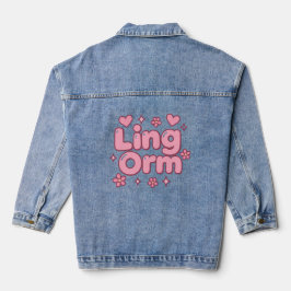 Lingorm Kawaii Bubble Letter Denim Jacket