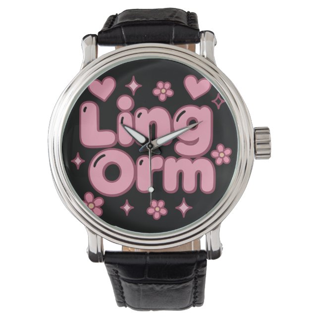 Lingorm Kawaii Bubble Letter Horloge (Voorkant)