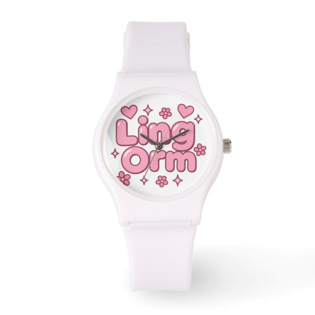 Lingorm Kawaii Bubble Letter Horloge (Voorkant)