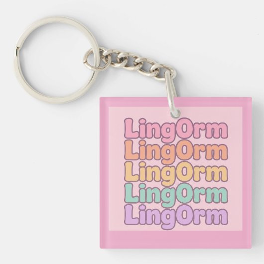 Lingorm Kawaii Bubble Letter Sleutelhanger (Voorkant)