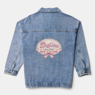 LingOrm Sinds 2024 Coquette Lint Badge Denim Jacket