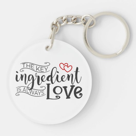 L'ingrédient clé est l'amour Valentine | Porte-clé (Dos)
