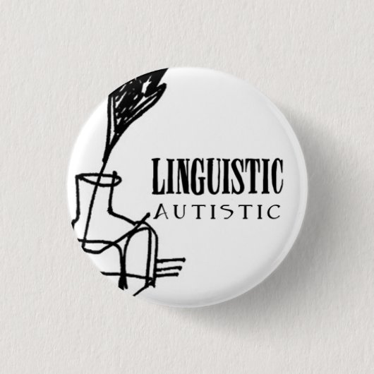 Linguïstisch autistisch badge ronde button 3,2 cm (Voorkant)