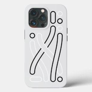 Linienmuster schwarz weiß grau iPhone Hülle 13 Pro Hoesje