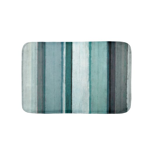 "Link" Blauwgroen en grijze Abstracte kunst Badmat (Voorkant)