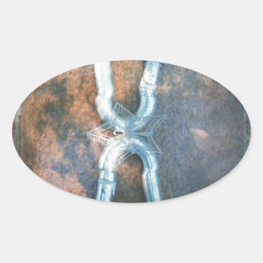 Linked Carabiners Art Print Ovale Sticker (Voorkant)