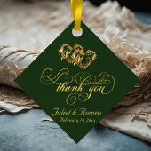 Linked Hearts Kalligrafie - Emerald/Gold Bedankjes Labels