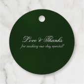 Linked Hearts Kalligrafie - Emerald/Silver 2 Bedankjes Labels (Achterkant)