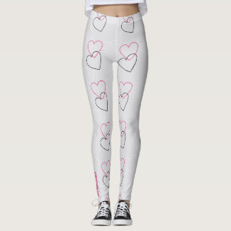 Linked Hearts: Minimalistische Omtrek Leggings