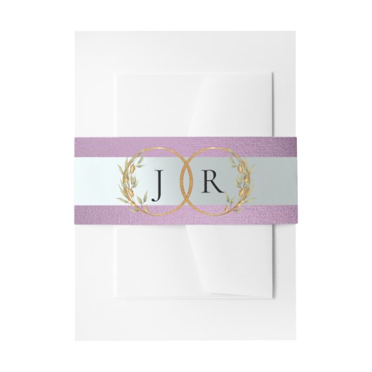 Linked Leaf Monogram - Lavendel Uitnodigingen Wikkel (Voorkant Voorbeeld)