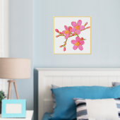 Linker Folie Accent Pink Spring Blossom Poster Afd (Insitu (Slaapkamer))
