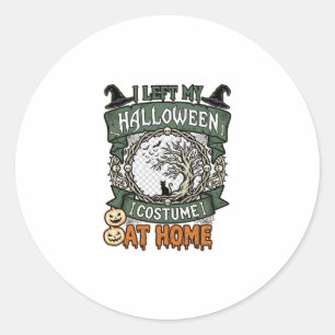 Linker Halloween Kostuum Thuis Boom Kat Pompoenen_ Ronde Sticker