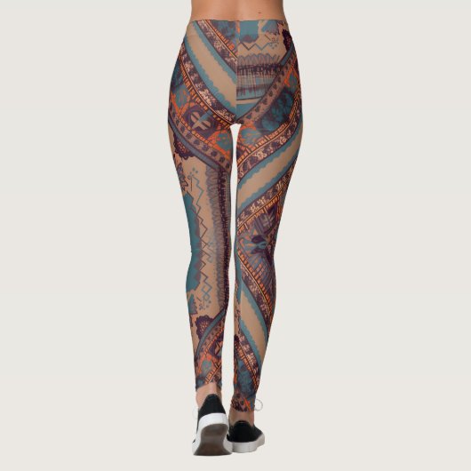 "Linker Knie Patch" sarong stijl zuidwesten patroo Leggings (Achterkant)