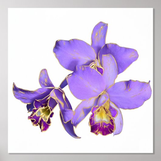 Linker Paars Orchid Group Print Poster (Voorkant)