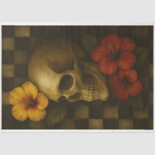 Linker schedel en Hibiscus Decoupage Papier