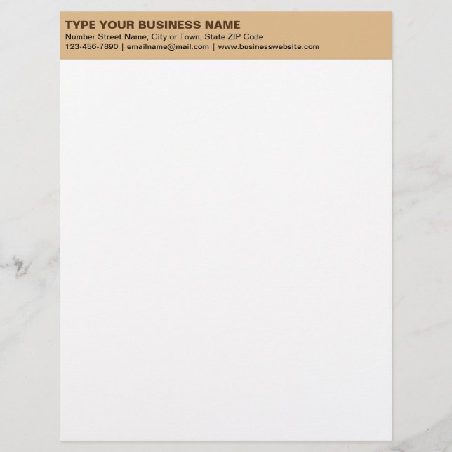 Linker uitgelijnde vlekken Teksten over lichte bru Briefhoofd (Voorkant)