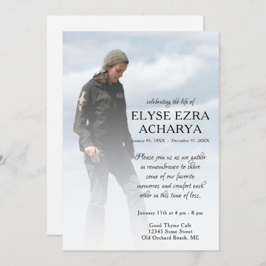 linker zijfoto-herdenkingskaart programma (Voorkant / Achterkant)