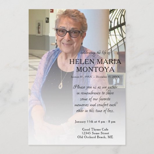 linker zijfoto-herdenkingskaart programma (Voorkant)