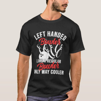Linkerbediende Bowler Lefty Bowling Player links H T-shirt