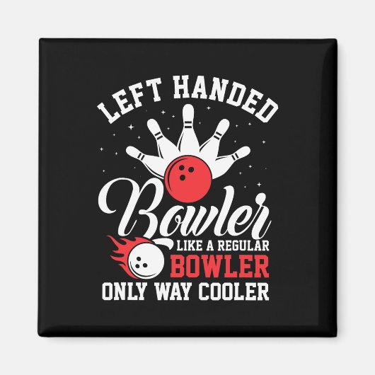 Linkerhand Bowler Cool Bowling Pins Strike Sport Magneet (Voorkant)