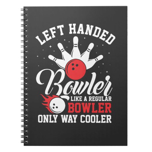 Linkerhandbediende Bowler Bowling Strike Bowlingte Notitieboek (Voorkant)