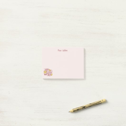 Linkerhoek Terra Cotta met overzicht Bouquet Custo Post-it® Notes (Op bureau)