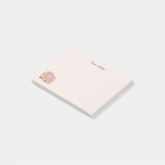 Linkerhoek Terra Cotta met overzicht Bouquet Custo Post-it® Notes (Schuin)