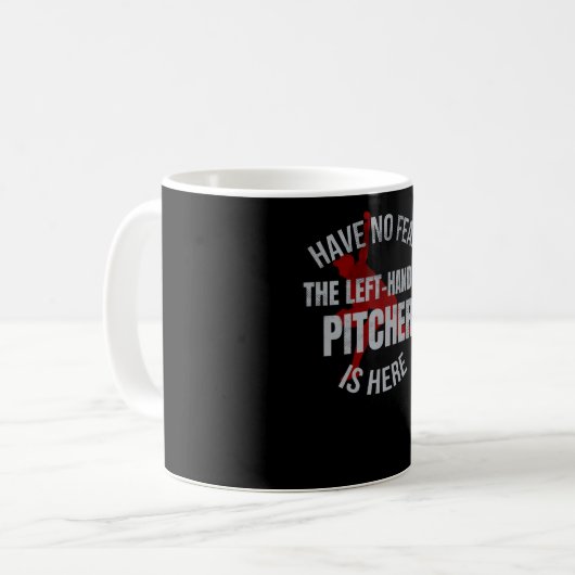 Linkerpitcher cadeau met links | Lefty Pitcher Bas Koffiemok (Voorkant links)