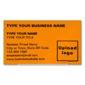 Linkeruitgelijnd Oranje Magnetisch Visitekaartje (Voorkant)