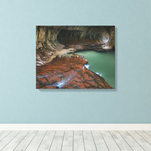 Linkervork | Nationaal Park Zion, Utah Canvas Afdruk (Insitu (Houten vloer))