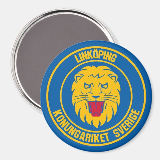 Linköping Round Emblem Magneet (Voorkant / Achterkant)