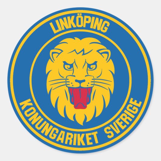 Linköping Round Emblem Ronde Sticker (Voorkant)