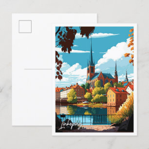 Linkoping Zweden Reizen Illustratie Briefkaart