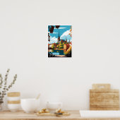 Linkoping Zweden Reizen Illustratie Poster (Keuken)