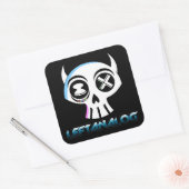 Links analoge tekst StickerSheet Vierkante Sticker (Envelop)