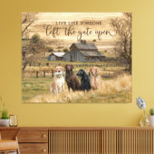 Links De Poort Open Canvas Boerderij Wandkunst (Insitu (Woonkamer))