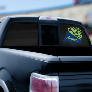 Links geplaatste Cheerleading Achterruitsticker Raamsticker