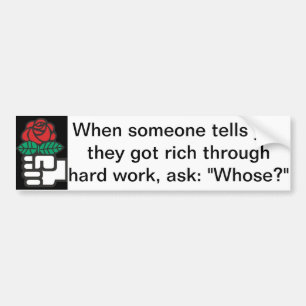 Links/Liberale bumpersticker: Wiens werk? Bumpersticker