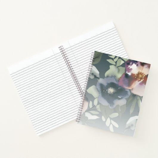 Links overhandigd monogram scriptnaam Waterverf Fl Notitieboek (Binnen)