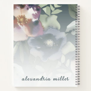 Links overhandigd monogram scriptnaam Waterverf Fl Notitieboek