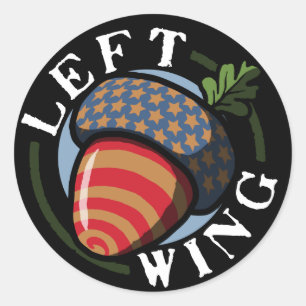 Links politieke ronde sticker