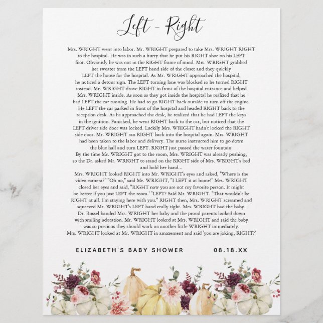 Links - rechts | BABY SHOWER (Voorkant)