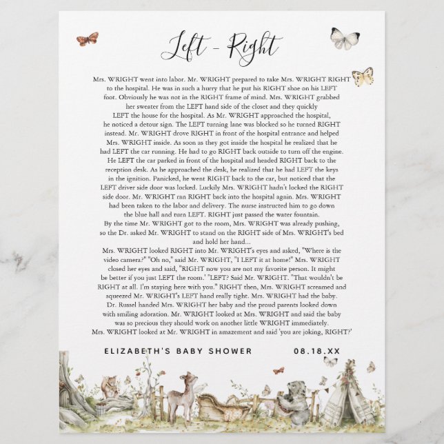Links - rechts | BABY SHOWER (Voorkant)
