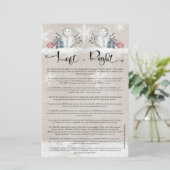 Links Rechts Sneeuwman Baby shower (Staand voorkant)