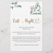 Links Rechts Winter Baby shower Spel (Achterkant)