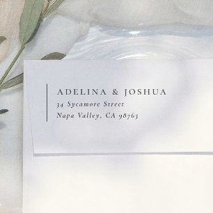 Links uitgelijnd elegante typografie retouradres 	rubberstempel