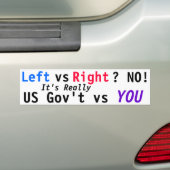 Links vs rechts/ NEEN! Het is echt de Amerikaanse  Bumpersticker (Op auto)