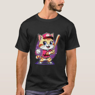 Linkse Softbal Honkbal Kat Speler Kleding voor Mei T-shirt