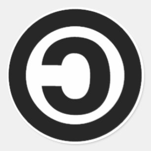 LINKSGEWIJS KOPIËREN RONDE STICKER