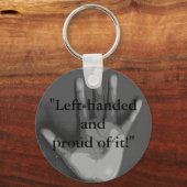 "linkshandig en er trots op!" sleutelhanger (Voorkant)
